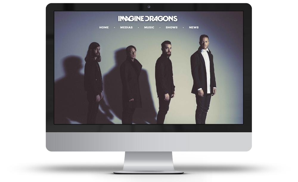 Page d'accueil du site de l'artiste, Imagine Dragons